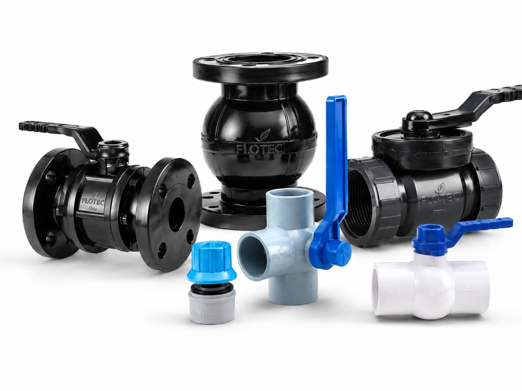 FLOTEC valve range including ball valves, non-return valves and unions